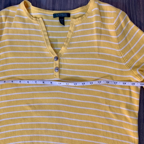 Ralph Lauren Yellow Henley Style Shirt XL - Picture 3 of 5